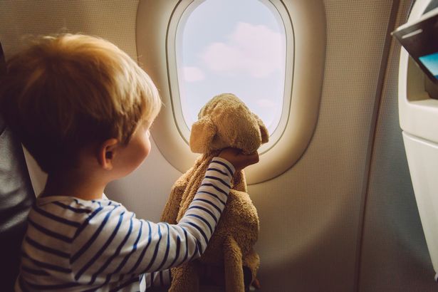 child gazing out of window